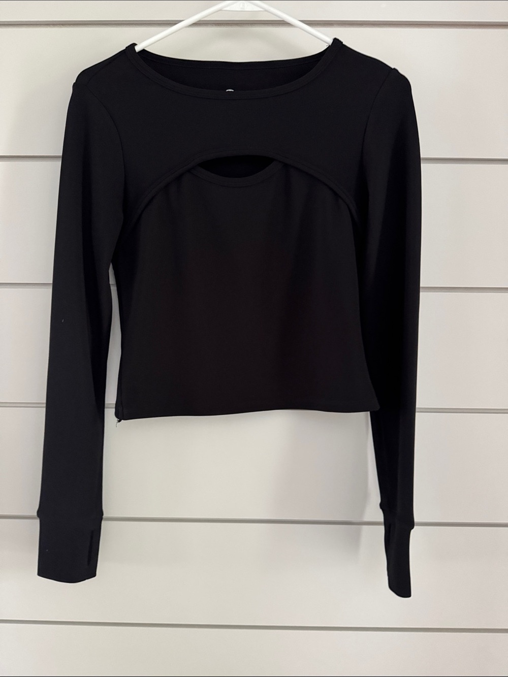 Move Theology Black Long-Sleeve Cutout Tee - Women's